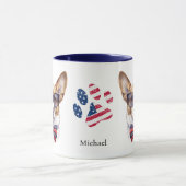 Patriottische VS vlag Corgi hond Mok (Midden)