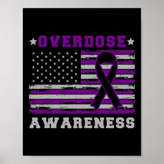 Patriottische VS vlag drug overdosis opioïde overd Poster (Voorkant)