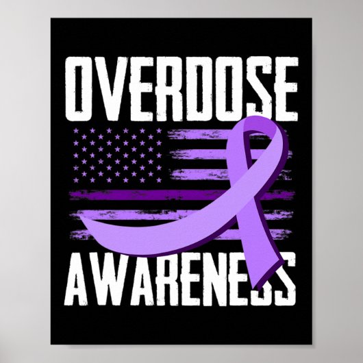 Patriottische VS vlag drug overdosis opioïde overd Poster (Voorkant)