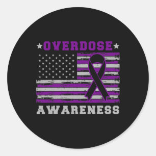 Patriottische VS vlag drug overdosis opioïde overd Ronde Sticker
