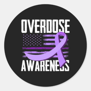 Patriottische VS vlag drug overdosis opioïde overd Ronde Sticker