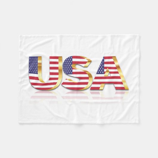 Patriottische VS Vlag Fleece Deken (Voorkant (Horizontaal))