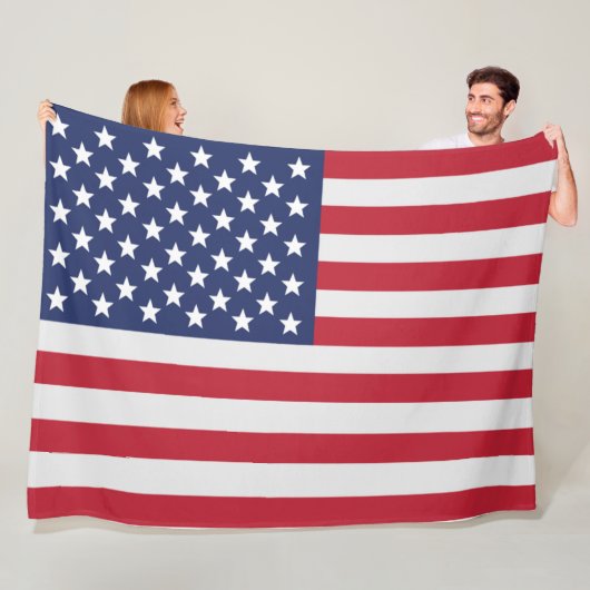 Patriottische VS Vlag Fleece Deken - Amerikaanse t (In situ)