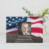 Patriottische VS vlag foto militaire herdenkingsbe Bedankkaart (Staand voorkant)