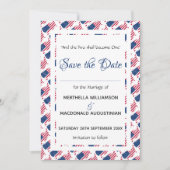 Patriottische VS VLAG Gepersonaliseerd Amerikaanse Save The Date (Voorkant)