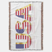 Patriottische VS Vlag Gooi Deken (Voorkant Verticaal)