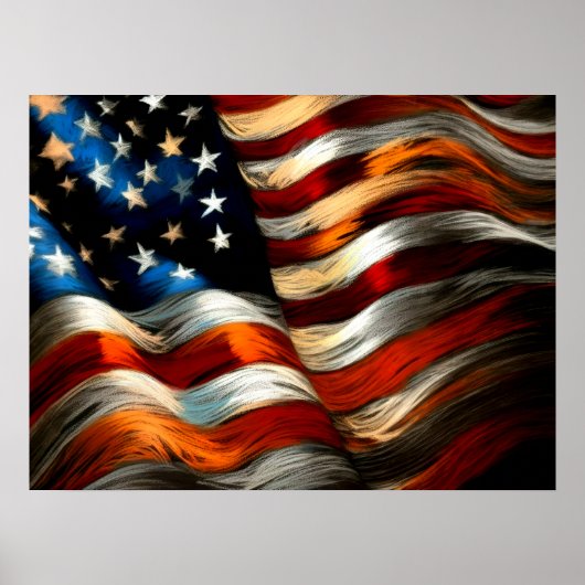 Patriottische VS Vlag Harde pastel Poster (Voorkant)