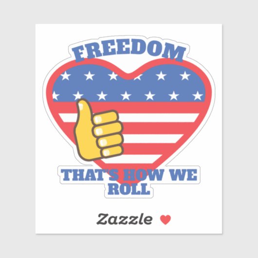 PATRIOTTISCHE VS VLAG HART DUIMT OP VRIJHEID STICKER (Vel)