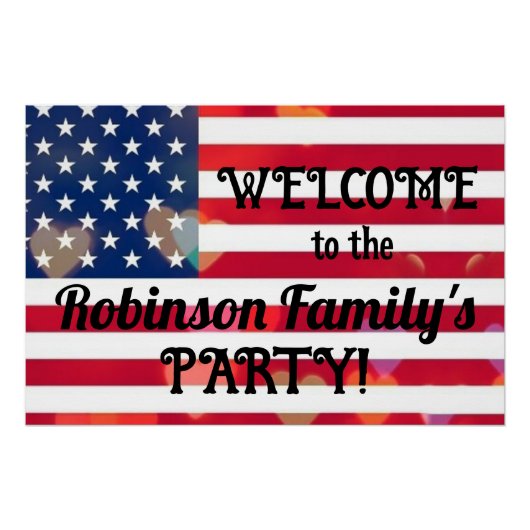 Patriottische VS Vlag harten met kalligrafie tekst Perfect Poster (Voorkant)