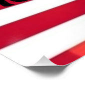 Patriottische VS Vlag harten met kalligrafie tekst Perfect Poster (Hoek)