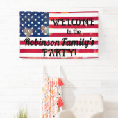 Patriottische VS Vlag harten met kalligrafie tekst Spandoek (Insitu)