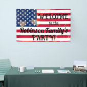 Patriottische VS Vlag harten met kalligrafie tekst Spandoek (Beurs)