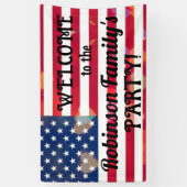 Patriottische VS Vlag harten met kalligrafie tekst Spandoek (Verticaal)