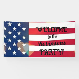 Patriottische VS Vlag harten met kalligrafie tekst Spandoek