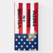 Patriottische VS Vlag harten met kalligrafie tekst Spandoek (Verticaal)