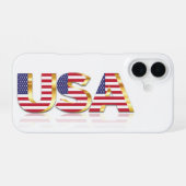 Patriottische VS vlag iPhone Case 16 Hoesje (Achterkant horizontaal)