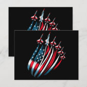 Patriottische VS Vlag Jets Boys 4 juli Kaart (Voorkant / Achterkant)