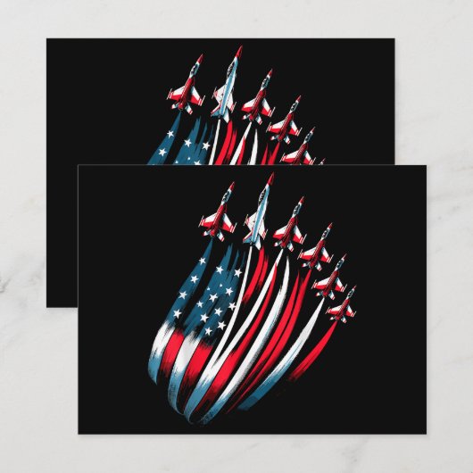 Patriottische VS Vlag Jets Boys 4 juli Kaart (Voorkant / Achterkant)