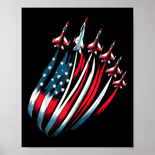 Patriottische VS Vlag Jets Boys 4 juli Poster (Voorkant)