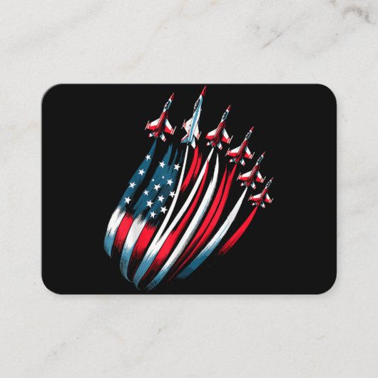 Patriottische VS Vlag Jets Boys 4 juli Visitekaartje (Voorkant)