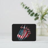 Patriottische VS Vlag Jets Boys 4 juli Visitekaartje (Staand voorkant)