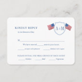 Patriottische VS Vlag Maaltijd Opties Bruiloft RSV Informatiekaartje (Voorkant)