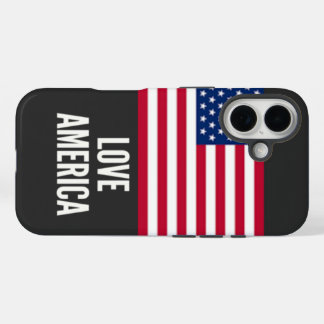 Patriottische VS Vlag Ontwerp voor Vrijheidsliefhe iPhone 16 Hoesje