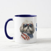 Patriottische VS vlag Shih Tzu hond Mok (Links)