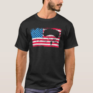 Patriottische VS Vlag Skydiving Parachute Skydiv T-shirt