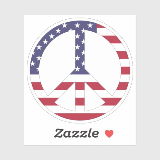 Patriottische VS vlag sterren en strepen Vredestek Sticker (Vel)