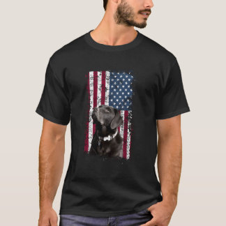 Patriottische VS Vlag Zwart Labrador T-shirt voor 