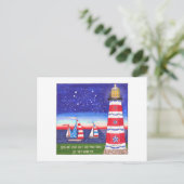 Patriottische vuurtoren en zeilboten Inspirerend Briefkaart (Staand voorkant)