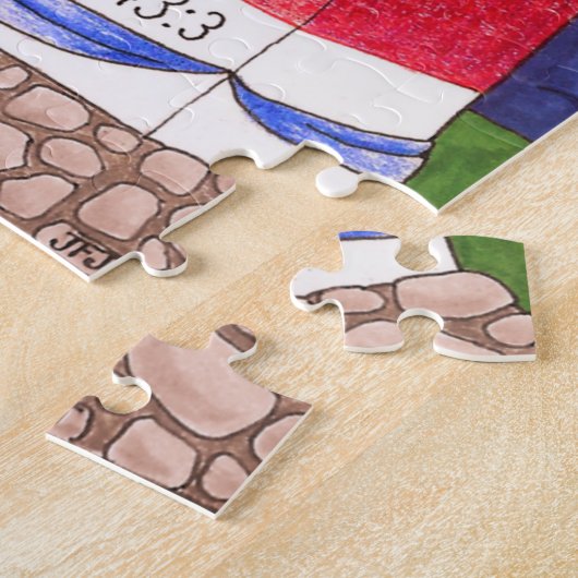 Patriottische vuurtoren en zeilboten Inspirerend Legpuzzel (Zijkant)