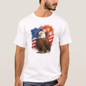 Patriottische Vuurwerk Adelaar T-shirt (Voorkant)