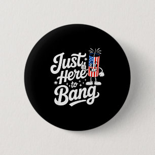 Patriottische vuurwerk Amerikaanse vlag grappig 4 Ronde Button 5,7 Cm