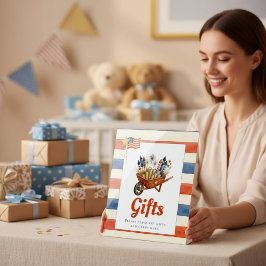Patriottische vuurwerk cadeaus bord reclamebord met voetstuk