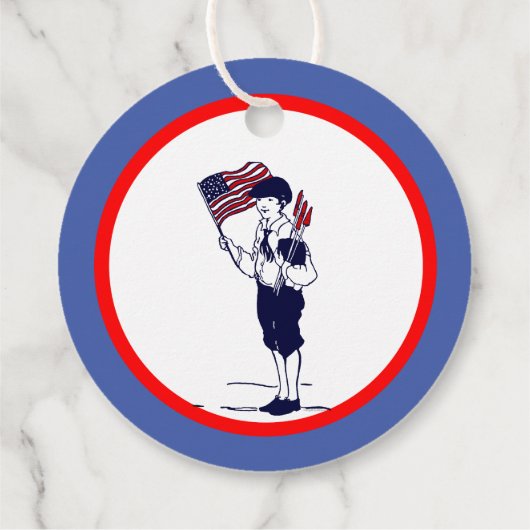 Patriottische  vuurwerk jongen aangepaste geschenk bedankjes labels (Achterkant)