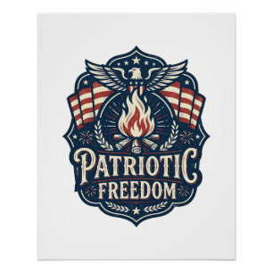 Patriottische Vuurwerk Nacht Vector Grafische T-sh Perfect Poster