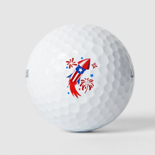 Patriottische Vuurwerk sport golfbal Golfballen (Voorkant)
