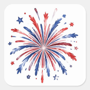 Patriottische vuurwerk  vierkante sticker