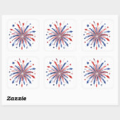 Patriottische vuurwerk vierkante sticker (Vel)