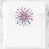 Patriottische vuurwerk vierkante sticker (Tas)