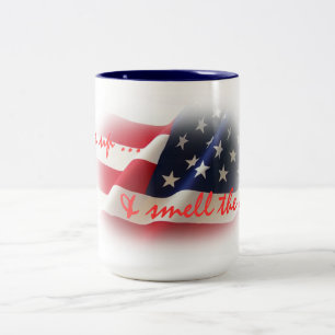 Patriottische Wake Up & Ruik de Coffee Beverage Mo Tweekleurige Koffiemok