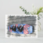Patriottische Wakeboard-uitnodiging Kaart (Staand voorkant)