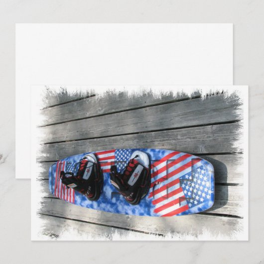 Patriottische Wakeboard-uitnodiging Kaart (Voorkant / Achterkant)