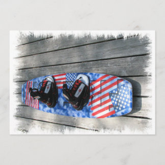 Patriottische Wakeboard-uitnodiging Kaart