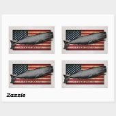 Patriottische  walvis en US Flag Whales Forever Rechthoekige Sticker (Vel)