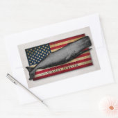 Patriottische  walvis en US Flag Whales Forever Rechthoekige Sticker (Envelop)