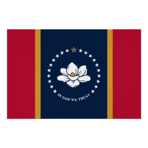 Patriottische wandposter met de vlag van Mississip Perfect Poster