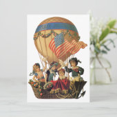  Patriottische, warme luchtballonkinderen Partij Kaart (Staand voorkant)